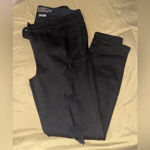 Torrid Black Distressed Skinny Jeans